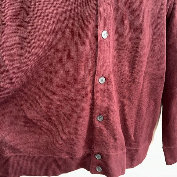 NWOT Dockers maroon/burgundy acrylic cardigan sweater - Picture 3 of 8